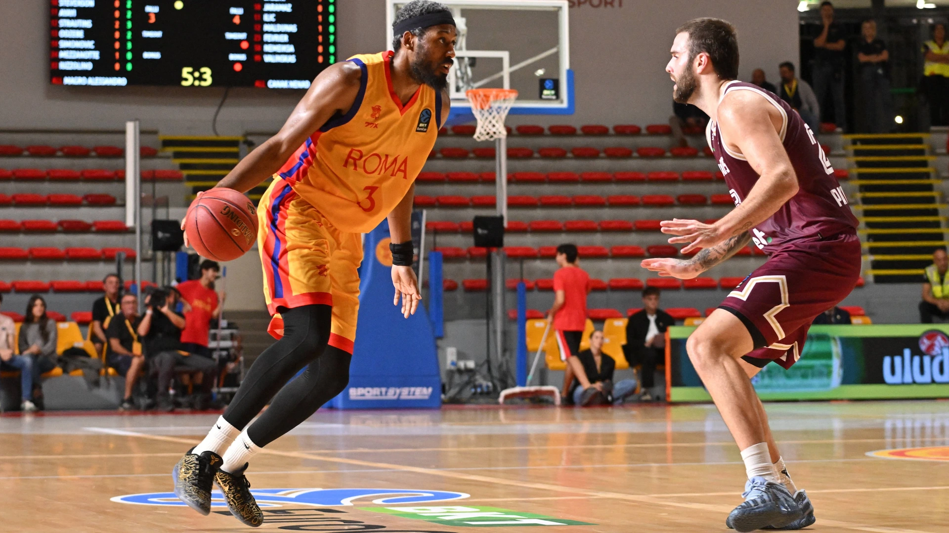 Paul Watson of BC Roma handles the ball during the BKT EuroCup Round 2 game between BC Roma and Lietkebalis at the Palazzetto dello on the 7th, 2026