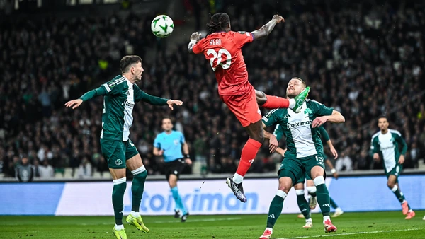 Panathinaikos v ACF Fiorentina - UEFA Conference League Moise Kean of ACF Fiorentina plays during the Conference League, Round of 16, Leg 1 of 2 match between Panathinaikos and ACF Fiorentina at OAKA Stadium in Athens, Greece, on March 6, 2025.