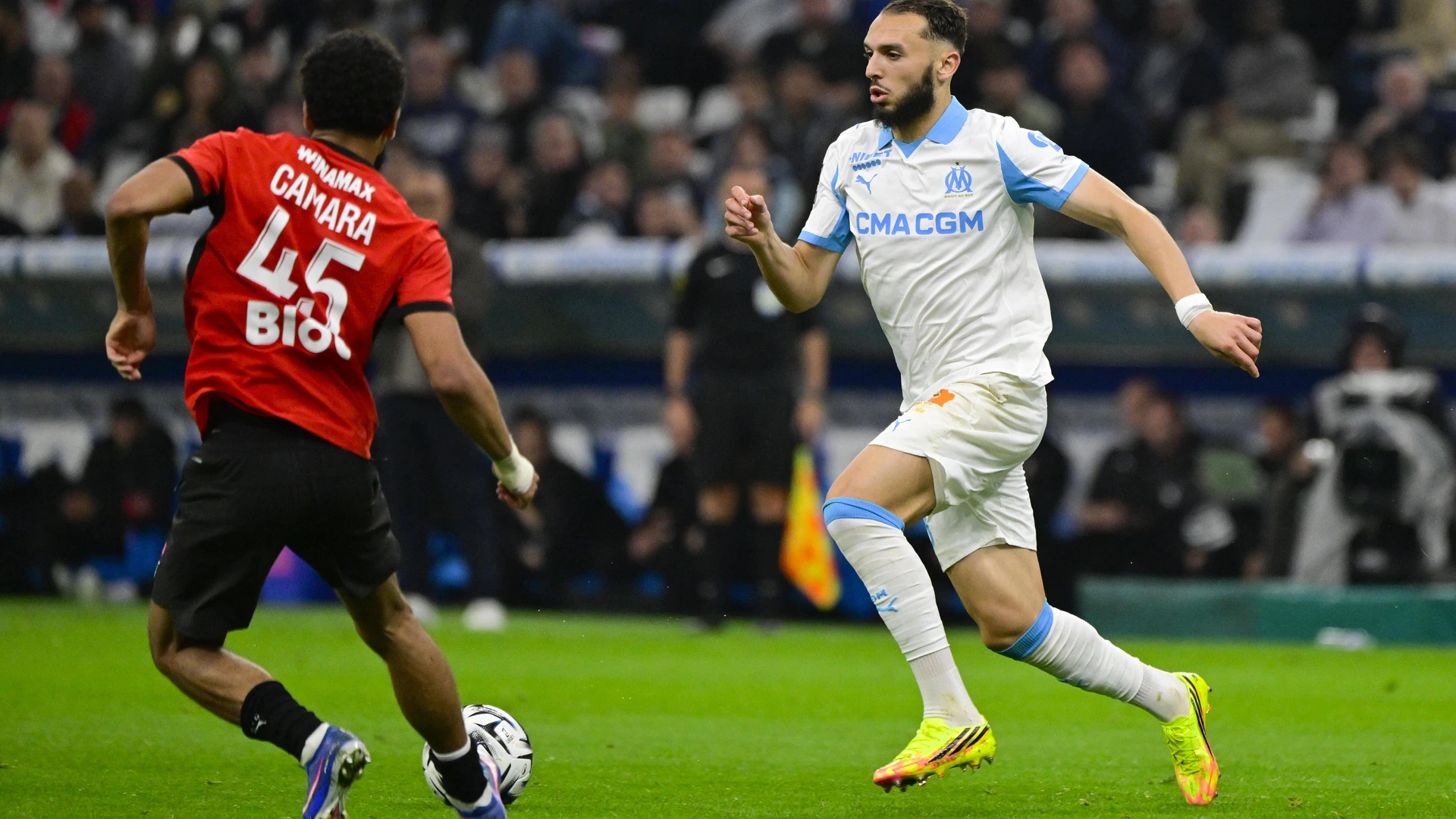 Amine Gouri OM - Ligue 1 McDonalds match between Olympique de Marseille and Stade Rennais FC on May 17, 2026 at the Orange Velodrome Stadium in Marseille.