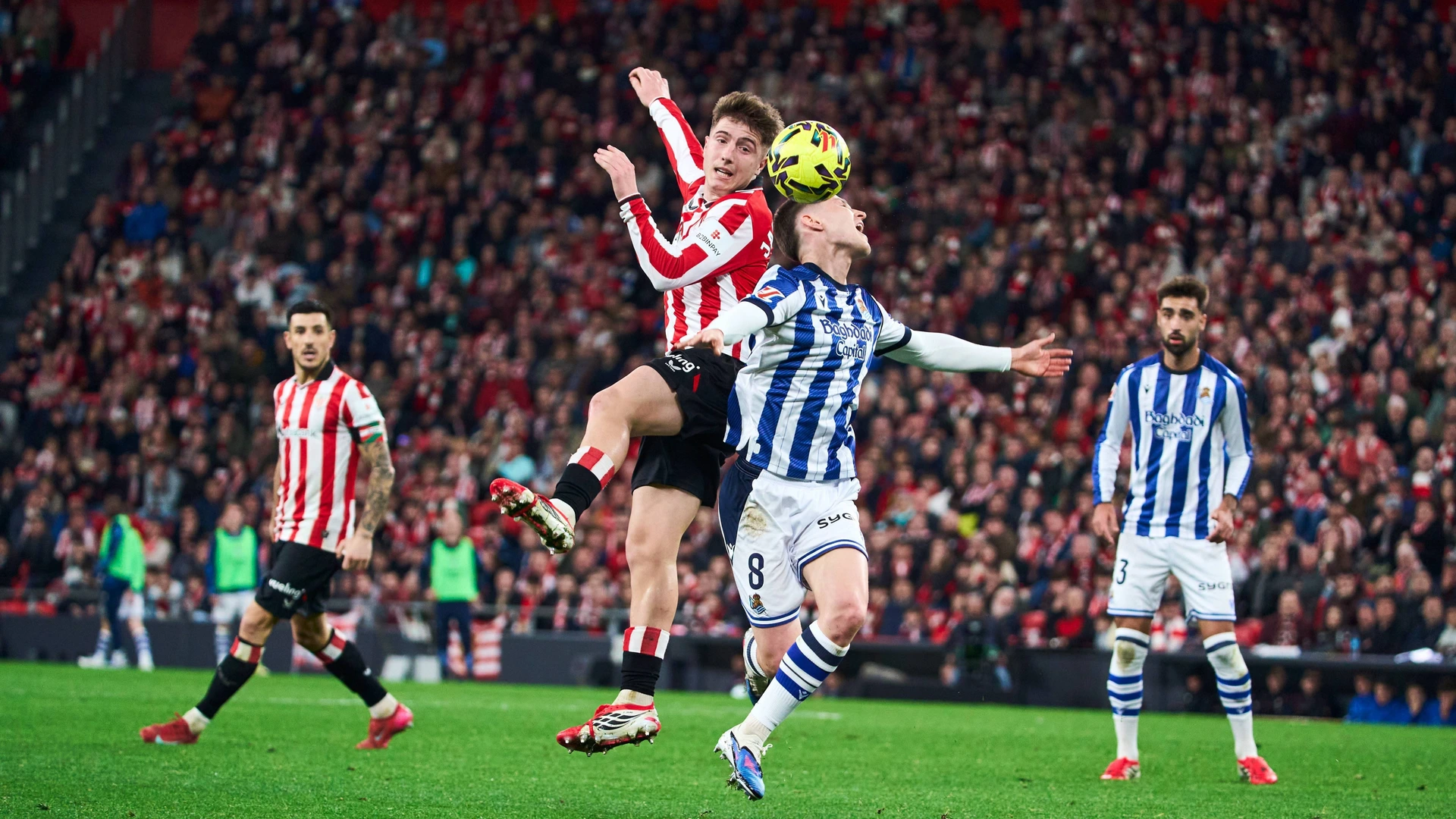 Spanish La Liga EA Sports soccer match Athletic Club vs Real Sociedad at San Mames stadium in Bilbao, Spain. 01 February 2026