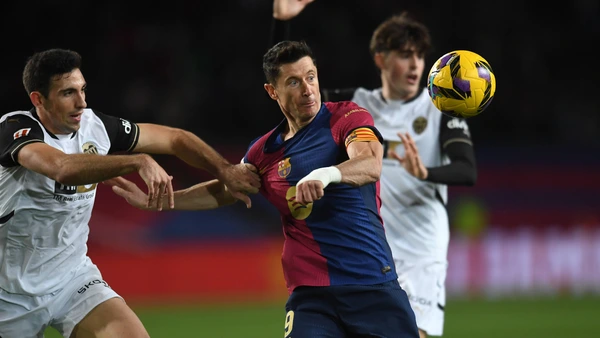 January 26, 2025 Robert Lewandowski 9 of FC Barcelona during the match between FC Barcelona and Valencia CF in Barcelona, Spain.