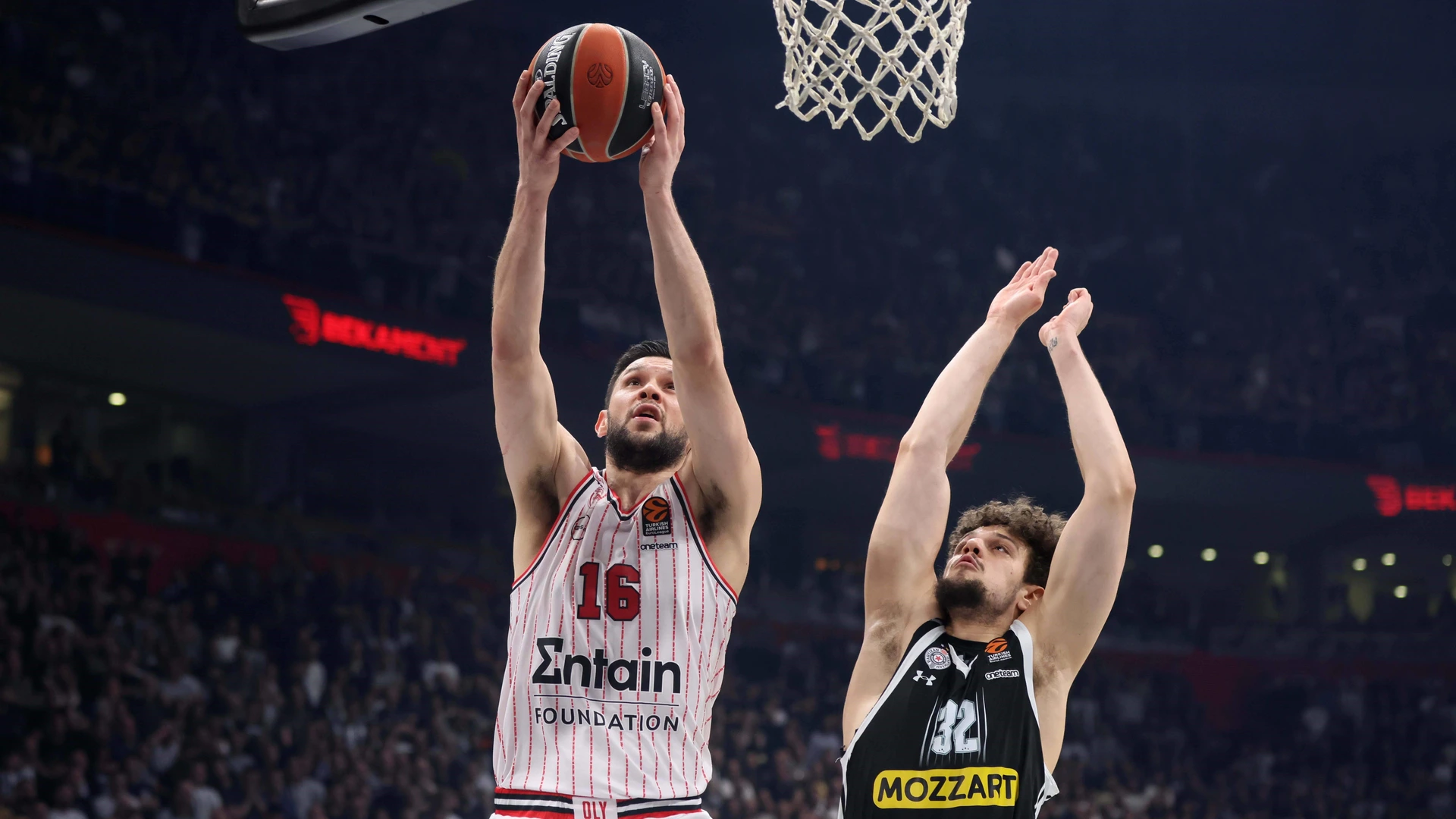 PARTIZAN vs OLYMPIACOS KOSTAS PAPANIKOLAOU basketball player of Olympiacos, at the Euroleague match against Partizan, at Belgrade Stark Arena. Belgrade 28.03.2024.