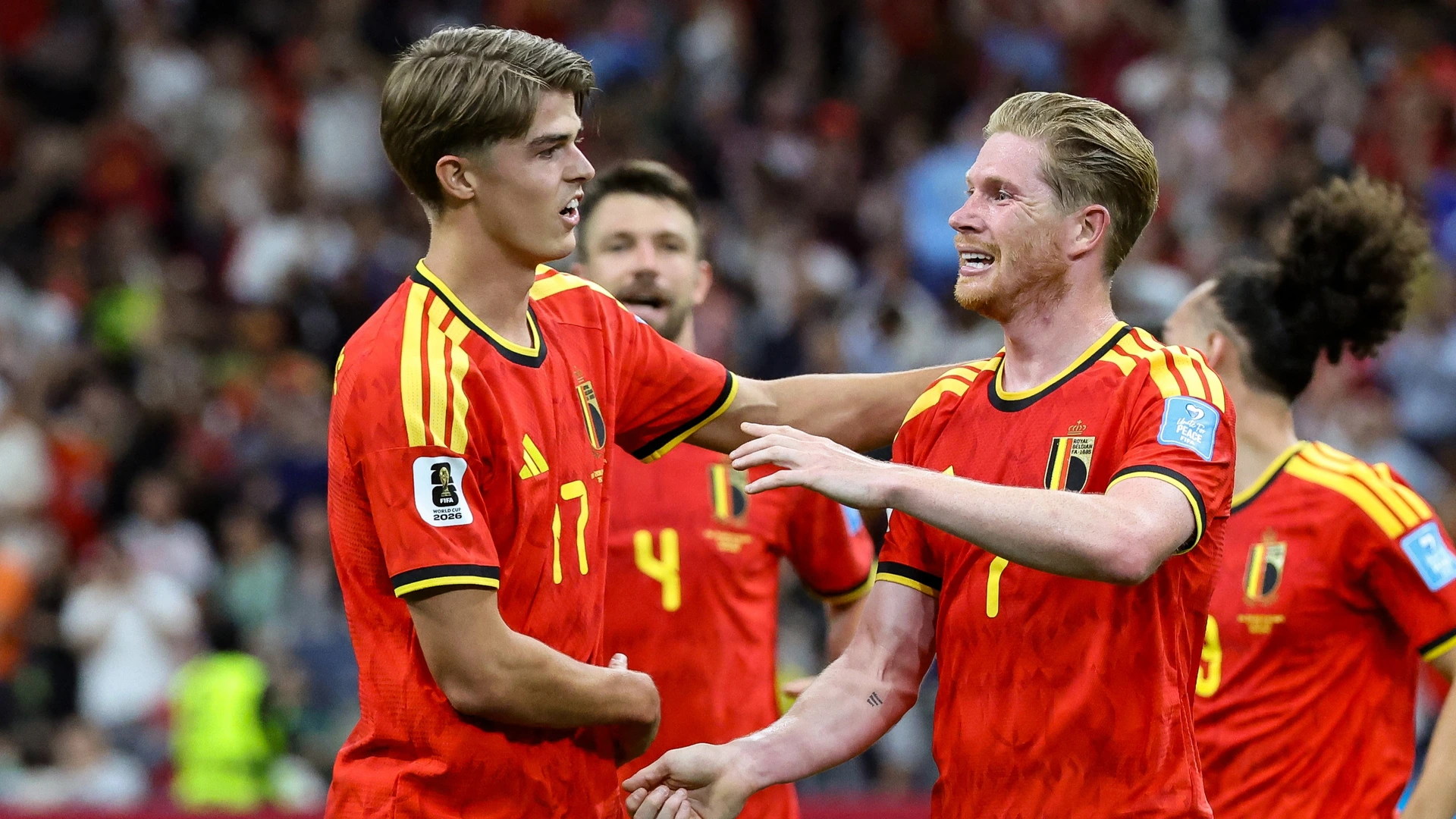 Belgium's Kevin De Bruyne celebrates after scoring during a soccer game between Belgian national team Red Devils and New Zealand, on Friday 26 June 2026, FIFA World Cup 2026.