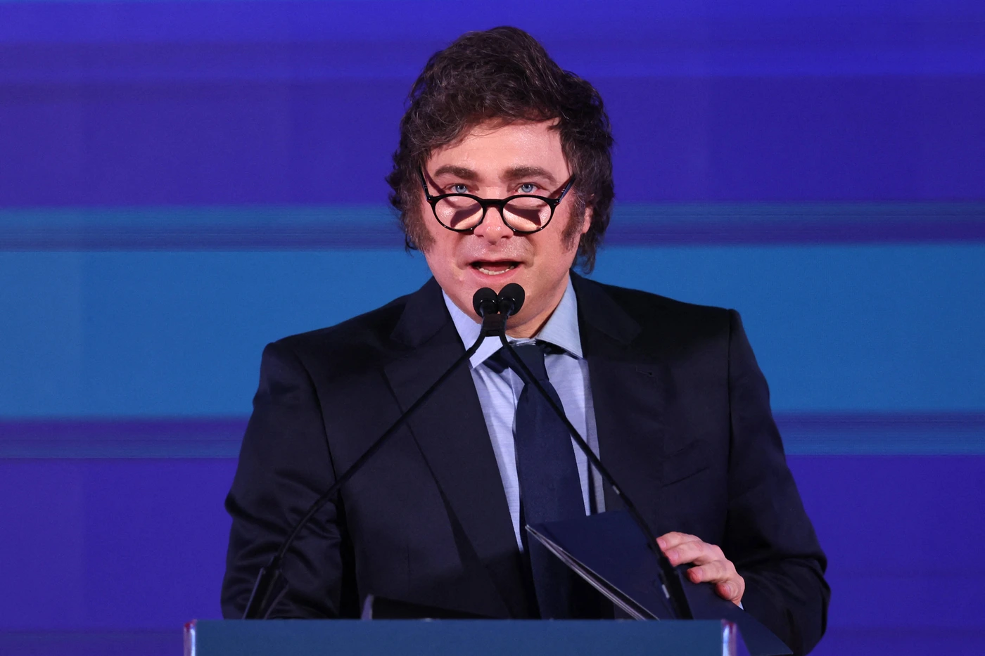Roma, congresso Atreju 2024 La Vita Italiana Rome, Italy 14.12.2024: President of Argentina Javier Milei during the political event organized by the governing party Fratelli D Italia called Atreju ...