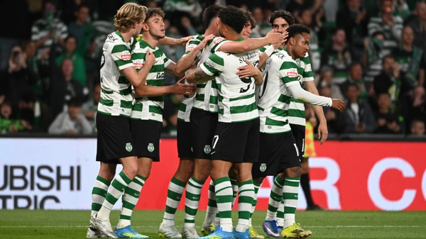 May 16, 2026, Lisbon, Lisbon, Portugal: Players of Sporting CP celebrate the goal during the Portuguese League football match between Sporting CP and Gil Vicente at Estadio Jose Alvalade.