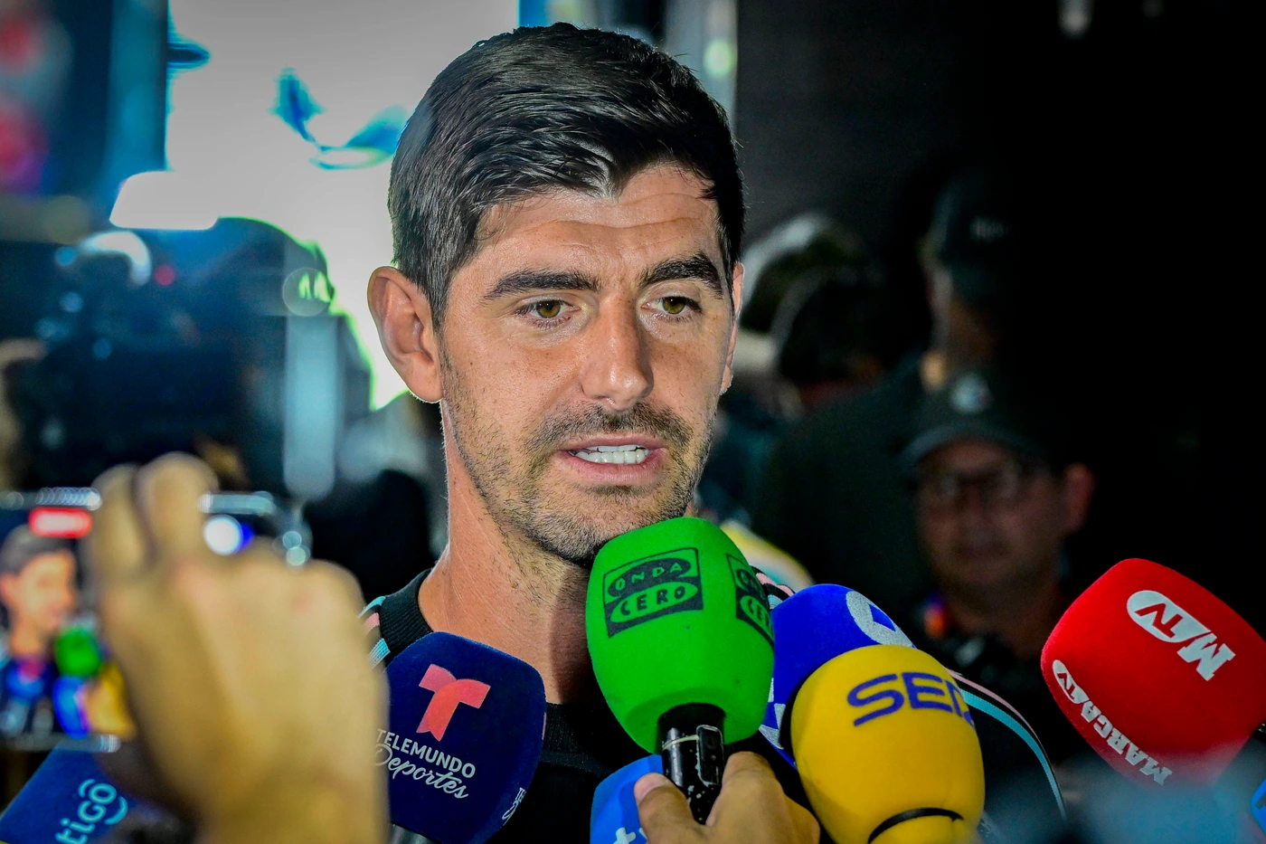 Belgian national football team - FIFA World Cup, WM, Weltmeisterschaft, Fussball 2026 - media activities 08 07 2026 LOS ANGELES, UNITED STATES OF AMERICA - JULY 08 : Courtois Thibaut goalkeeper of ...