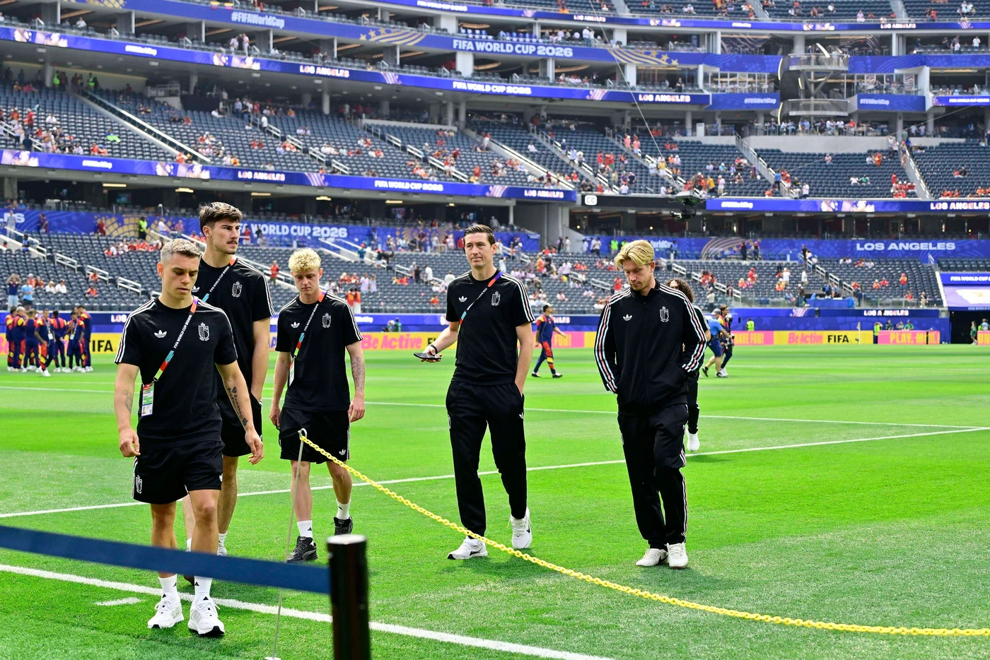 Spain vs Belgium - FIFA World Cup, WM, Weltmeisterschaft, Fussball 2026 LOS ANGELES, UNITED STATES OF AMERICA - JULY 10 : Trossard Leandro forward of Belgium, Penders Mike goalkeeper of Belgium,Sey...