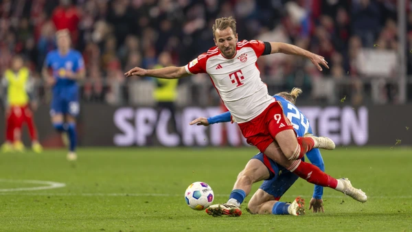 24 02 2024, Soccer 1 Bundesliga 2023 2024, Matchday 23, FC Bayern Munich RB Leipzig, at Allianz Arena Munich v li Xaver Schlager RB Leipzig v Harry Kane FC Bayern Munich