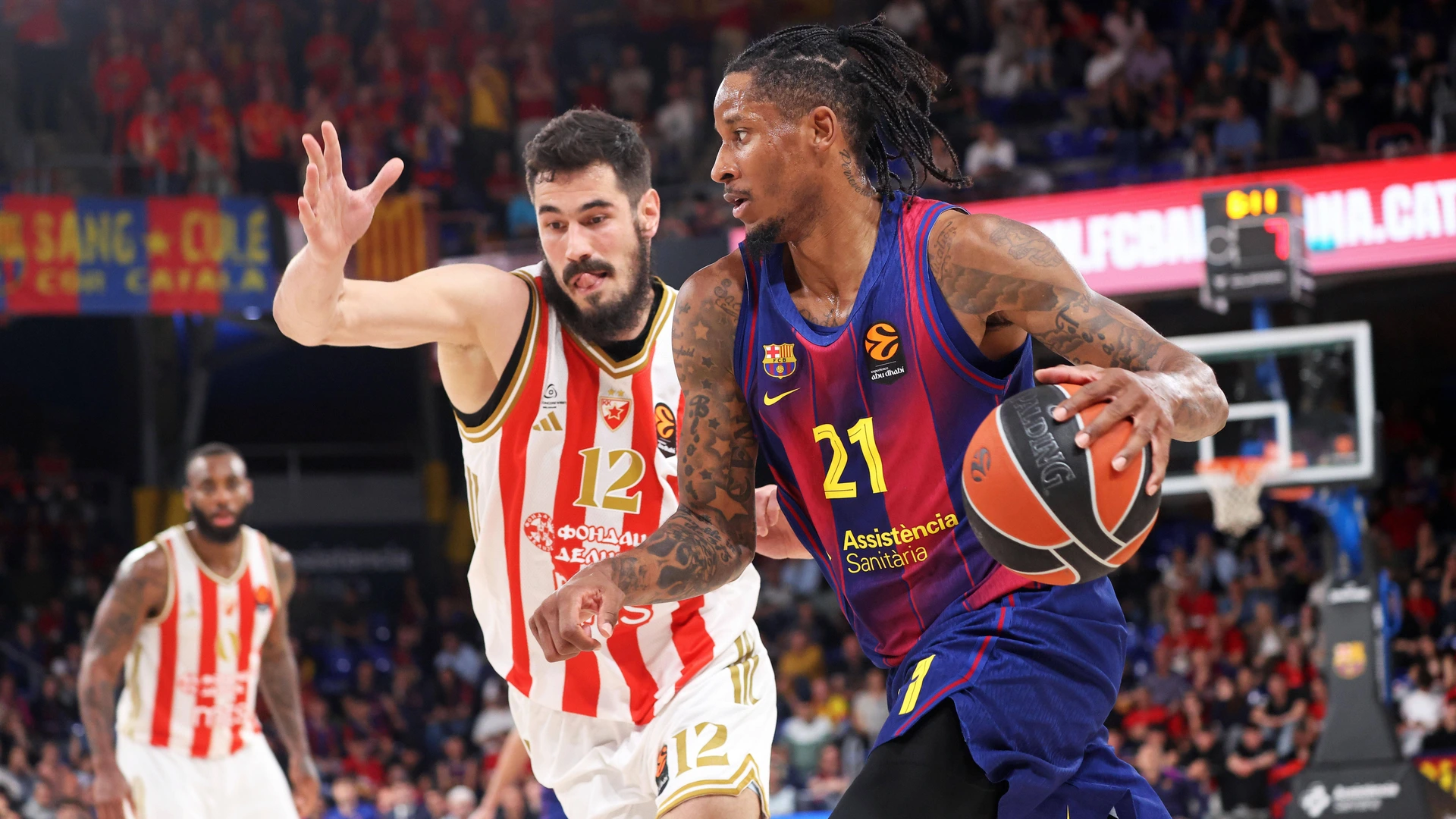 Will Clyburn and Nikola Kalinic play during the match between FC Barcelona, Barca and Crvena Zvezda Meridianbet Belgrade, corresponding to round 33 of the Euroleague, on March 27, 2026.