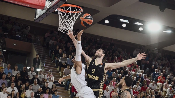 Center PAPAGIANNIS Georgios AS Monaco Basket. AS MONACO BASKET vs PARIS BASKETBALL TURKISH AIRLINES EUROLEAGUE in Salle Gaston Medecin, Monaco, on October 24, 2024. BASKETBALL : AS Monaco Basket vs Paris Basketball Euroleague - 10/24/24