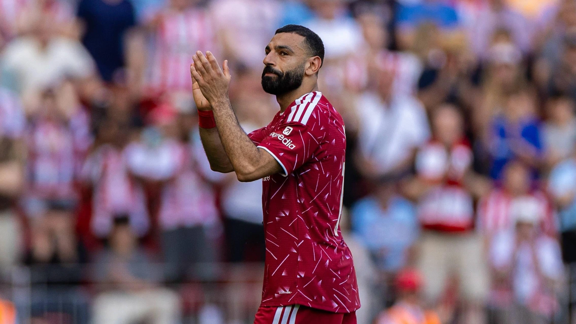 May 24, 2026: Liverpool s Mohamed Salah applauds the Anfield crowd for one final time during the FA Premier League match between Liverpool FC and Brentford FC at Anfield.