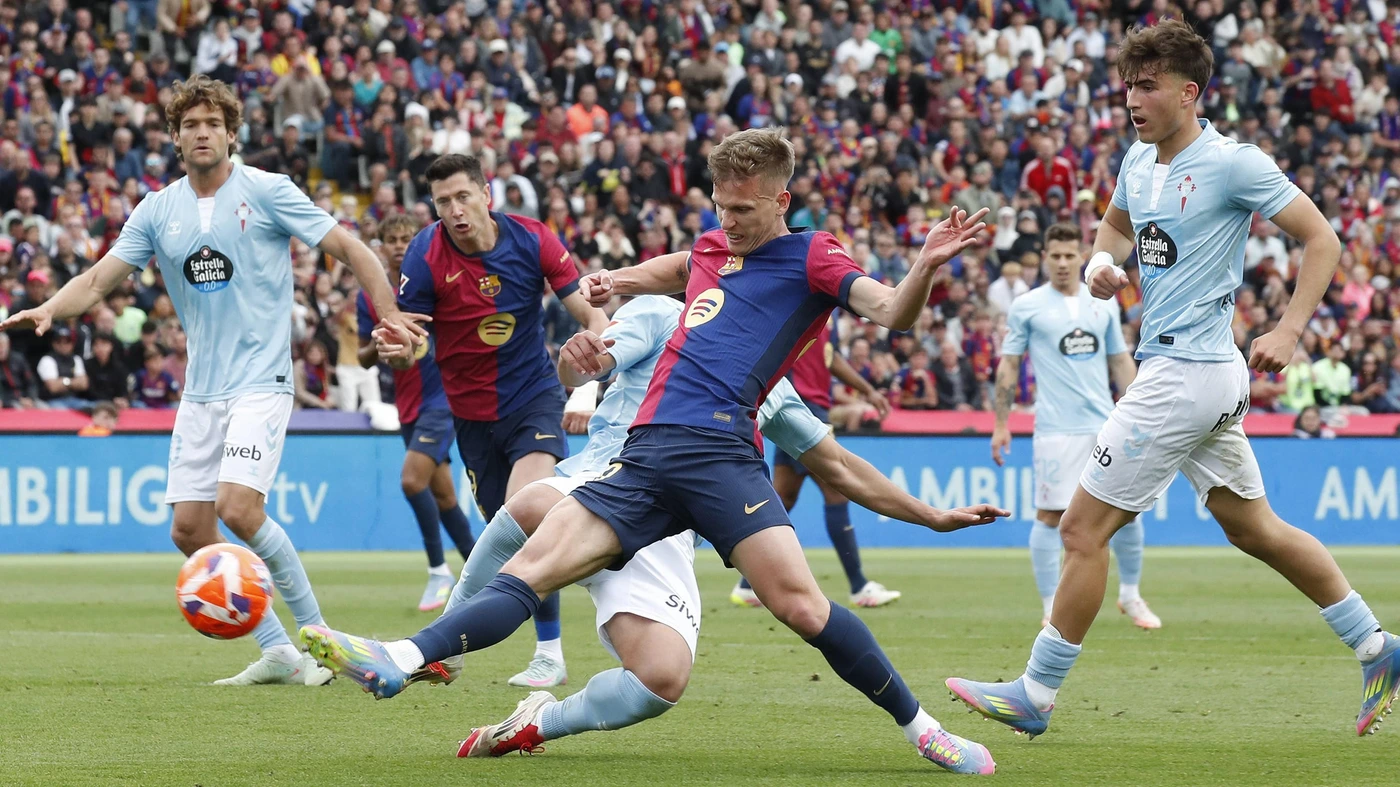 Partido de LaLiga EA Sports entre el Barcelona y el Celta. LaLiga EA Sports match between Barcelona and Celta.
