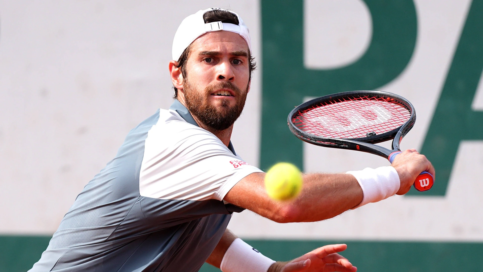 Karen Khachanov of Russia during Day Six of the 2026 French Open at Roland Garros on May 29, 2026 in Paris, France. 