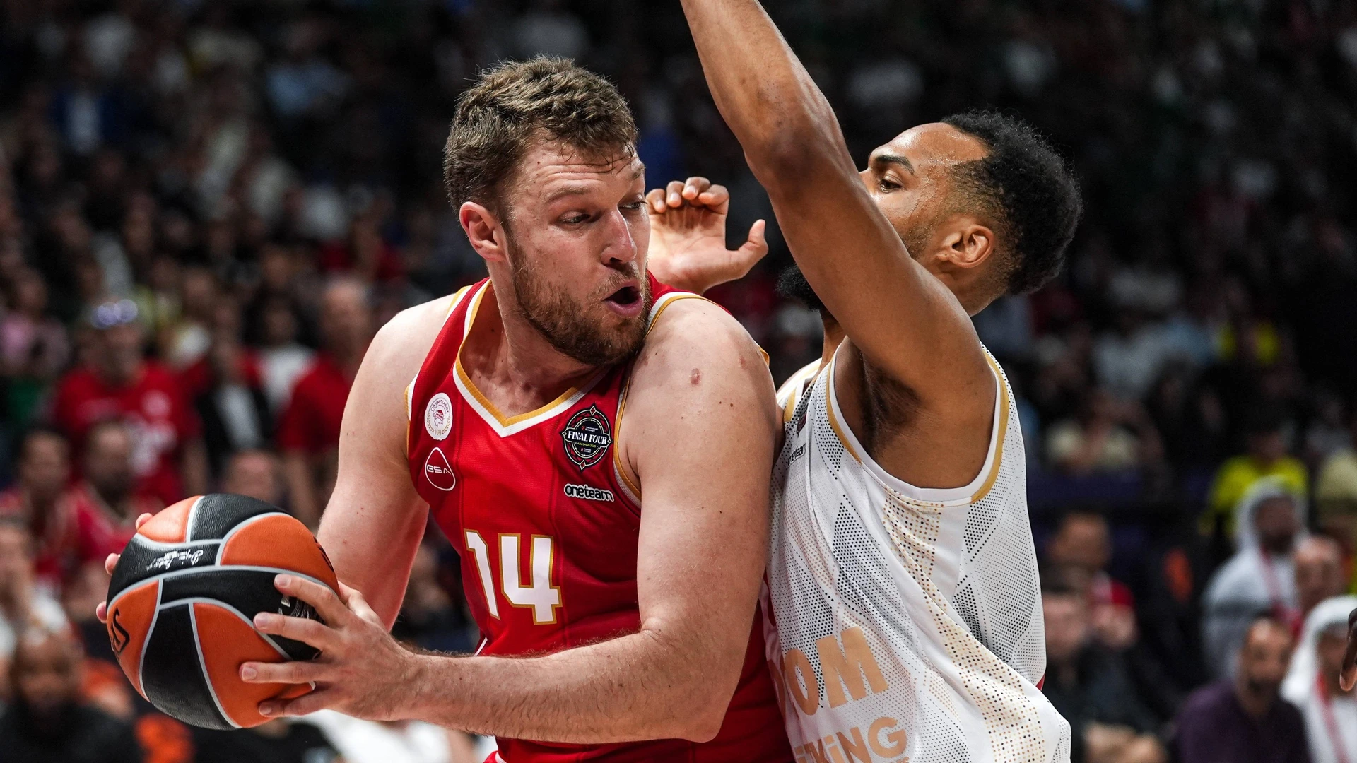 Olympiacos v AS Monaco Basket - Turkish Airlines EuroLeague Final Four semi-finals ABU DHABI, UNITED ARAB EMIRATES - MAY 23: Sasha Vezenkov 14 of Olympiacos in action