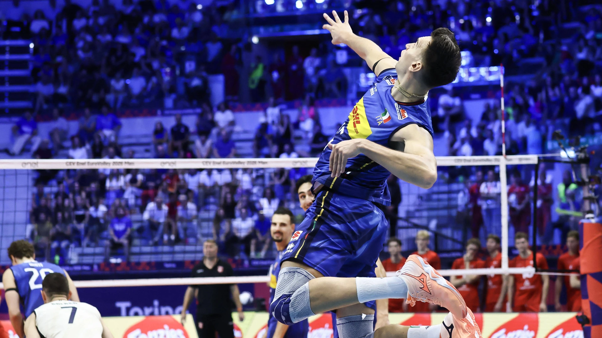 Romano Yuri Italy during the Round of 16 match of the CEV Enel EuroVolley 2026 between Italy and Denmark at PalaVela in Turin, Italy, on September 20, 2026,