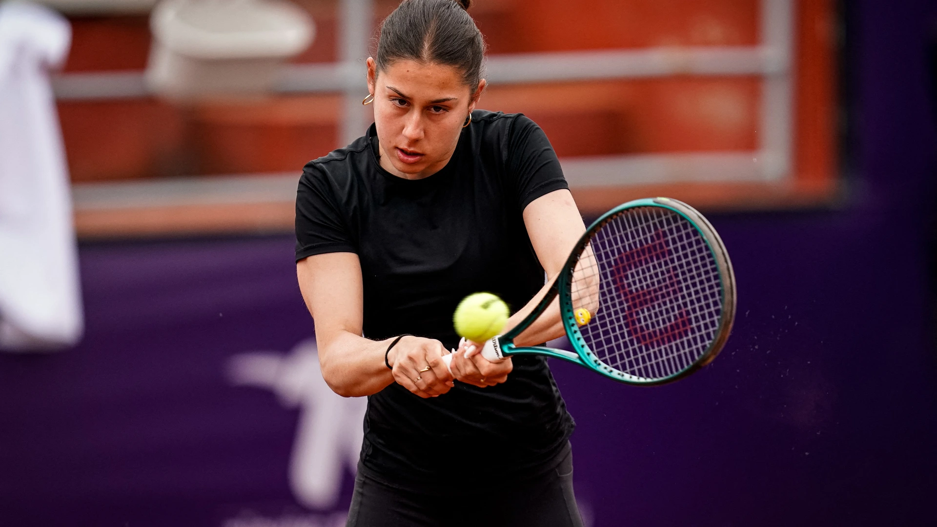 Elizara Yaneva of Bulgaria competes against Ayla Aksu of Turkey during the round of 32 match at the Istanbul Open at the Turkish Tennis Federation Training Center in Istanbul, Turkey, on May 4, 2026.