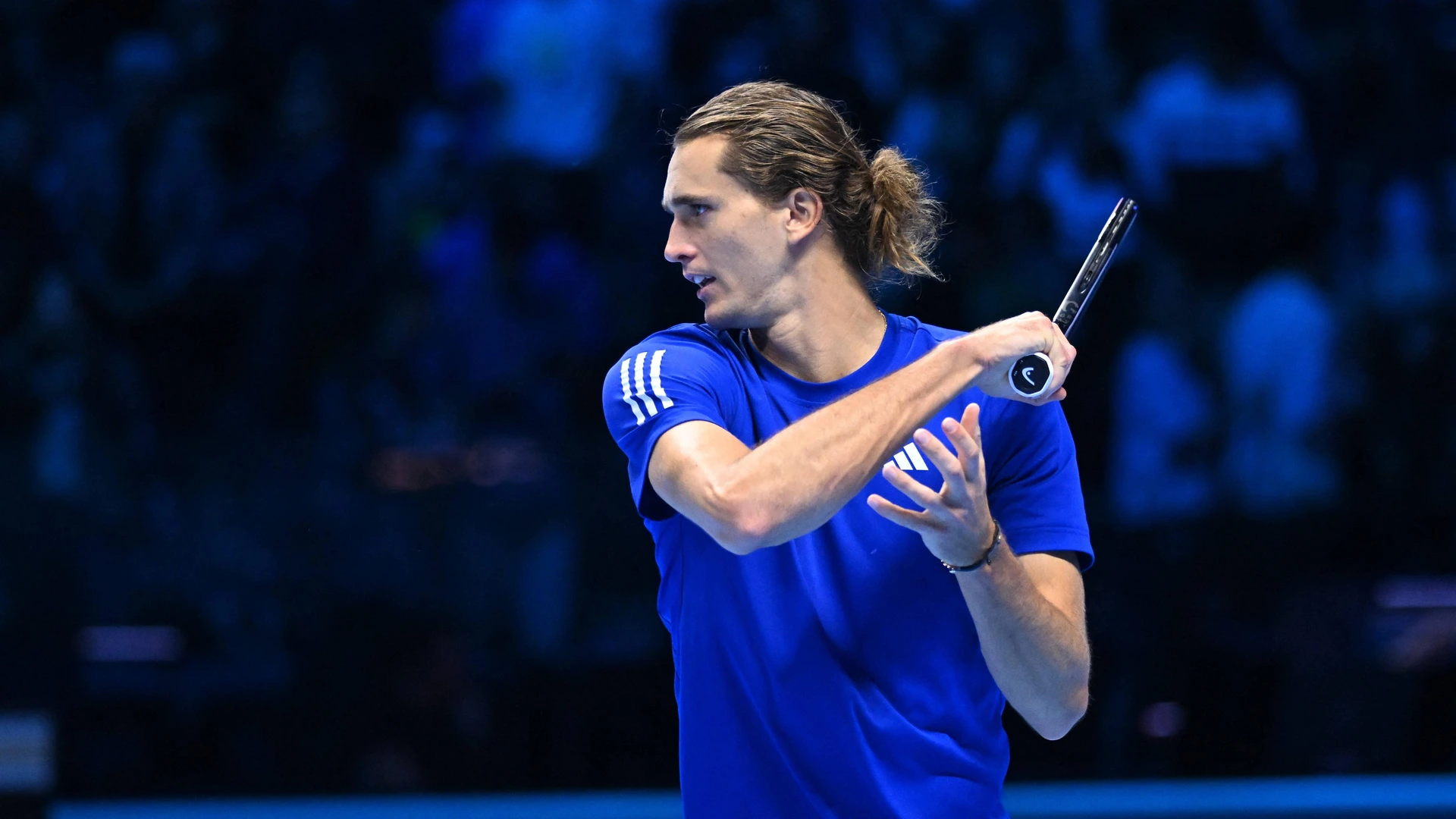 Alexander Zverev GER during practice at the 2024 Nitto ATP Finals in Turin, Italy, on November 8, 2024