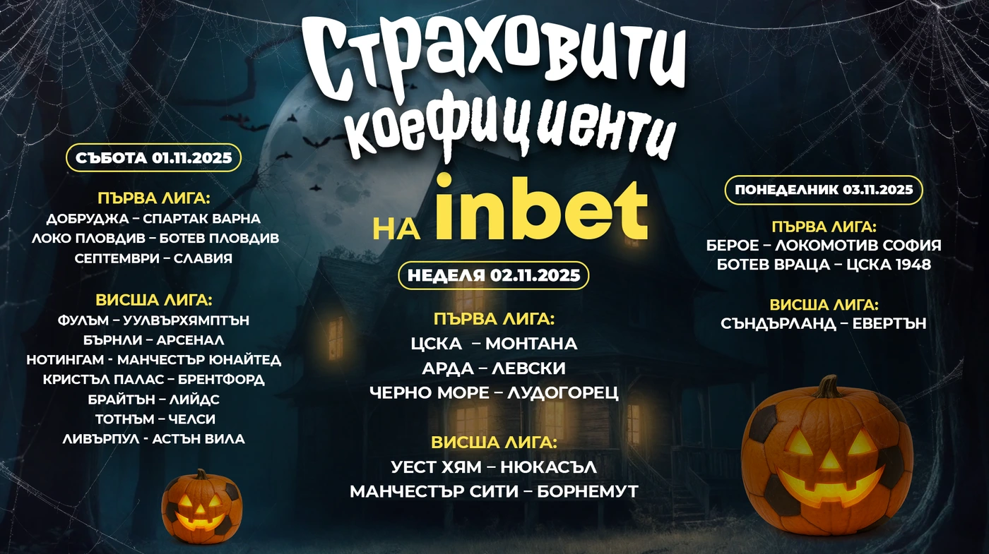 Страховити коефициенти на inbet!