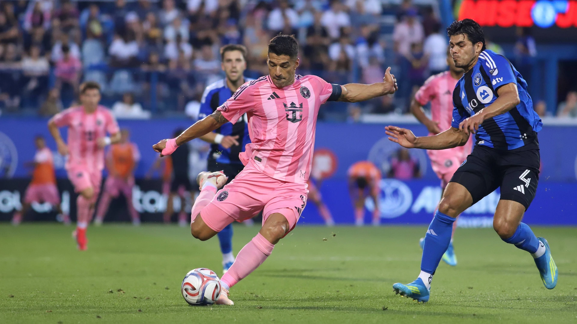 CF Montreal v Inter Miami CF MLS, Luis Suarez 9 of Inter Miami CF shoots the ball during the MLS regular season match between CF Montreal and Inter Miami CF at Saputo Stadium on July 25, 2026 