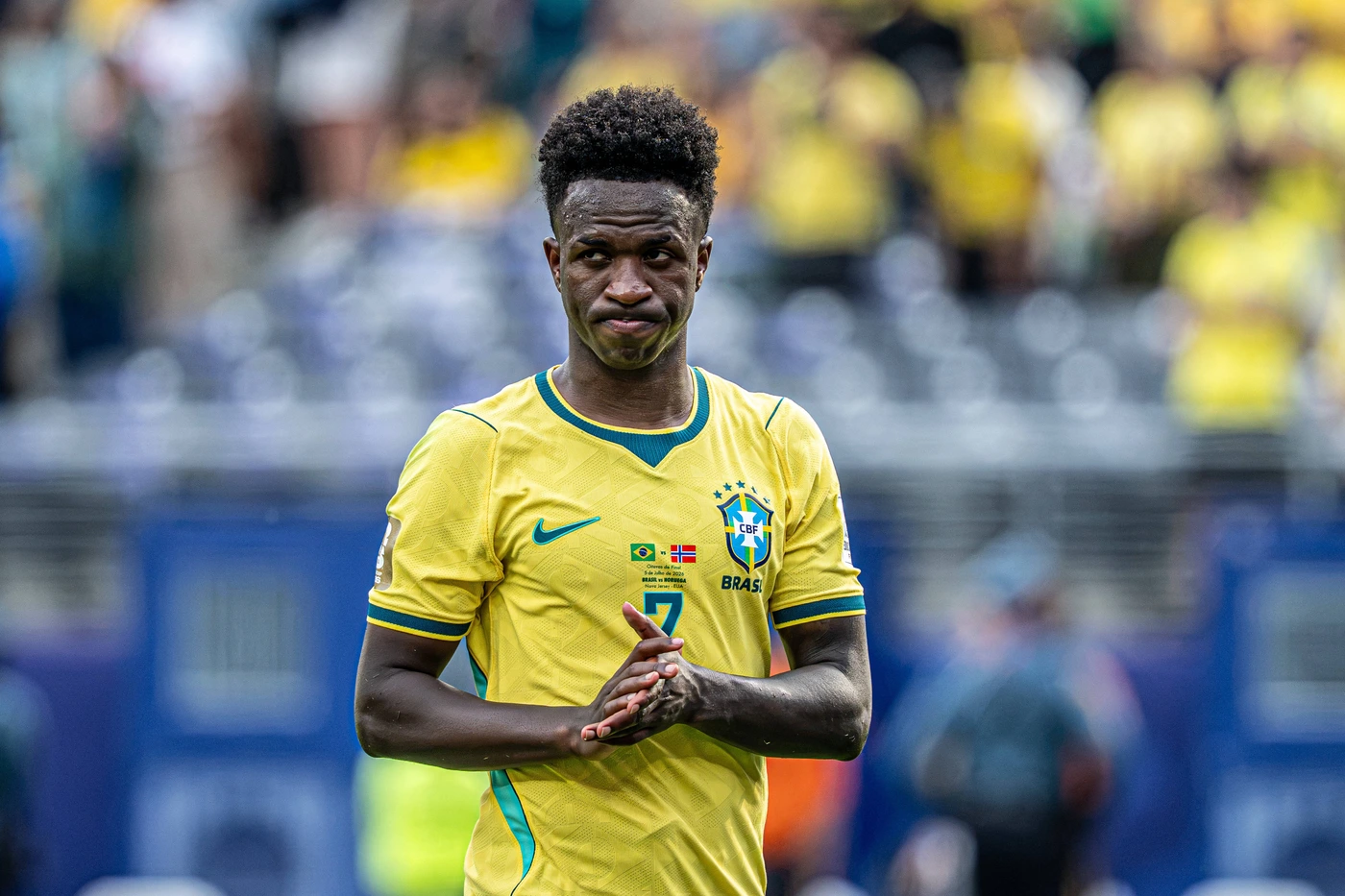 Brazil vs. Norway NOVA JERSEY, NJ - 05.07.2026: BRAZIL VS. NORWAY - Vini Jr during the match between Brazil and Norway, valid for the round of 16 of the 2026 FIFA World Cup, WM, Weltmeisterschaft, ...