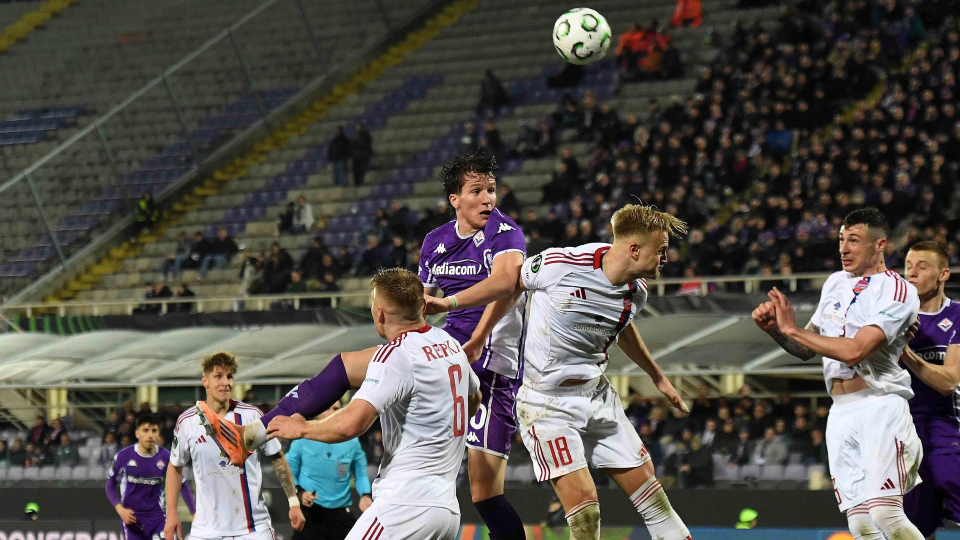 12/03/2026 Calcio: gara di andata degli ottavi di finale di UEFA Europa Conference League 2025/2026