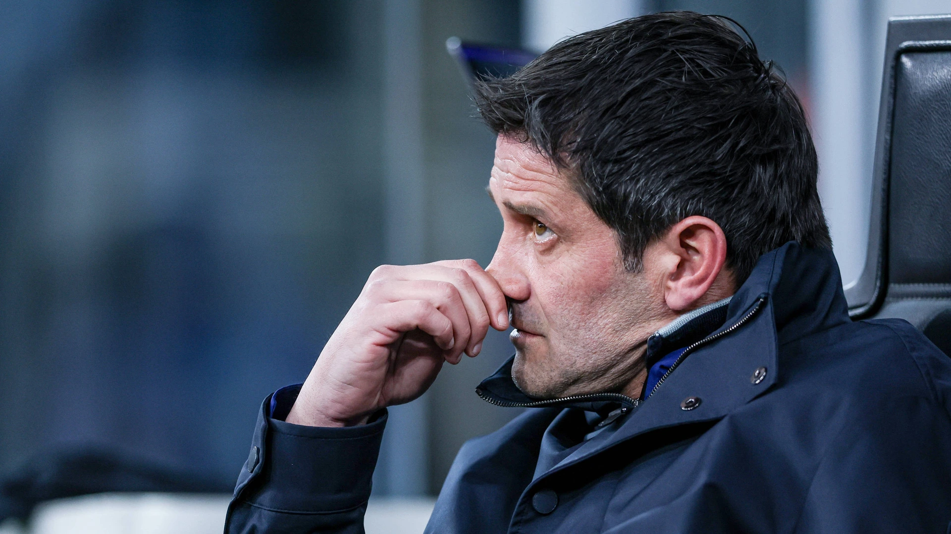 Coach Cristian Chivu of Inter seen in action during the UEFA Champions League 2025/2026 match between Inter and Bodo/Glimt at San Siro. Final score Inter 1:2 Bodo/Glint.