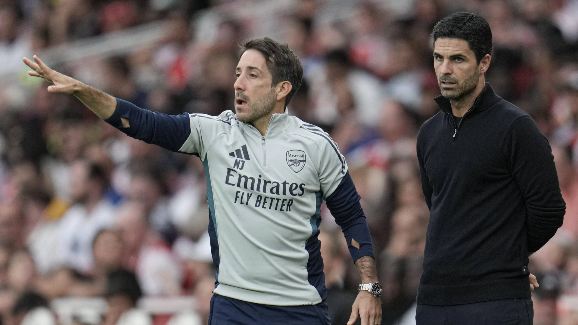 Mikel Arteta manager of Arsenal and Nicolas Jover during the Pre-season friendly match Arsenal vs Villarreal at Emirates Stadium, London, United Kingdom, 6th August 2025