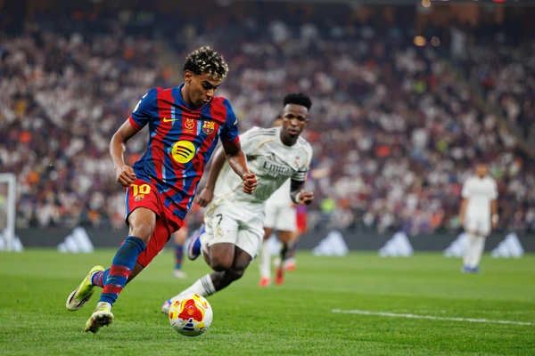 Lamine Yamal seen during Spanish Supercup Final game between teams of FC Barcelona, Barca and Real Madrid