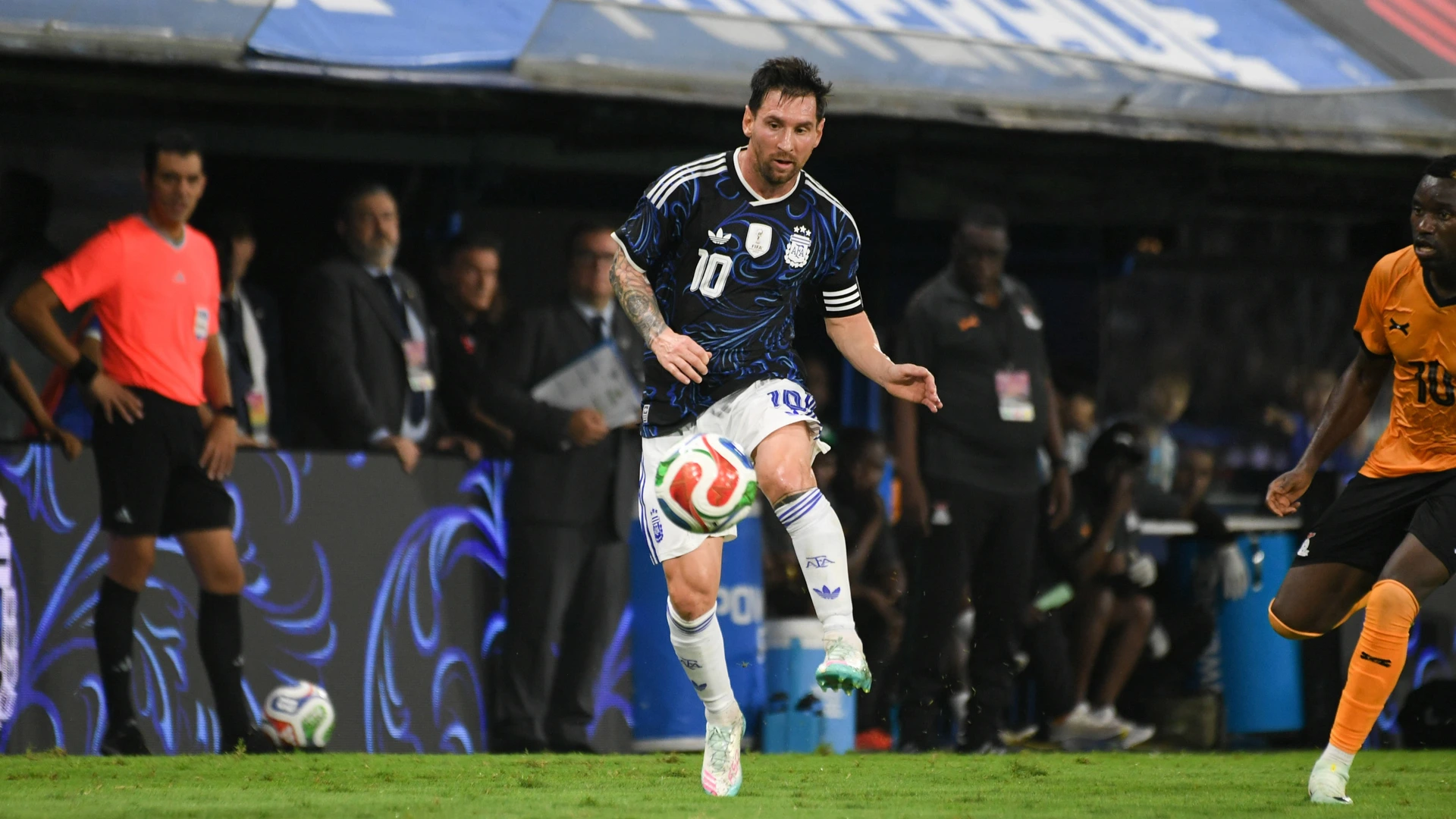 Argentina V Zambia - International Friendly, Lionel Messi, the Argentine captain, prepares to take the ball during an international friendly game against Zambia at La Bombonera in Buenos Aires, Argentina, on March 31, 2026. T
