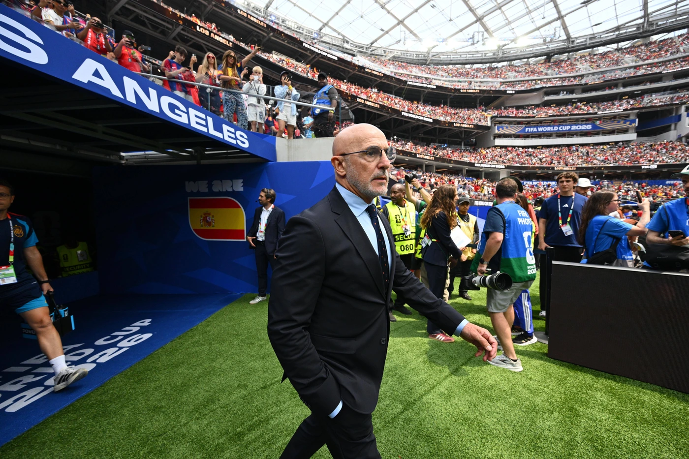 de la fuente (luis) FOOT COUPE DU MONDE 2026 2026 ESPAGNE-BELGIQUE (2-1) SOFI STADIUM LOS ANGELES ETATS UNIS 10 07 2026 FAUGERE FRANCK LOS ANGELES SOFI STADIUM GermanyxJapanxUKxFrancexBelgiumxOUT