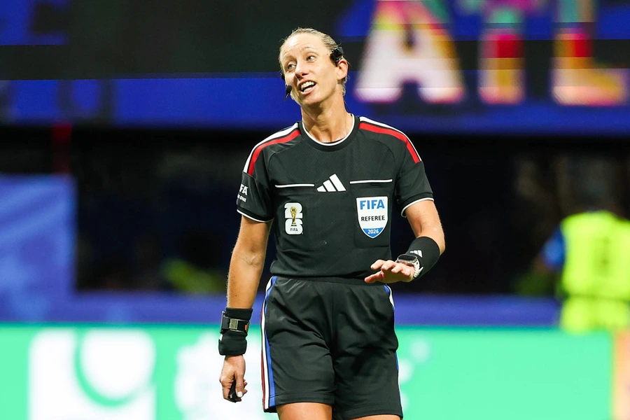 Historic moment: an all-female refereeing crew officiates a World Cup match for the first time