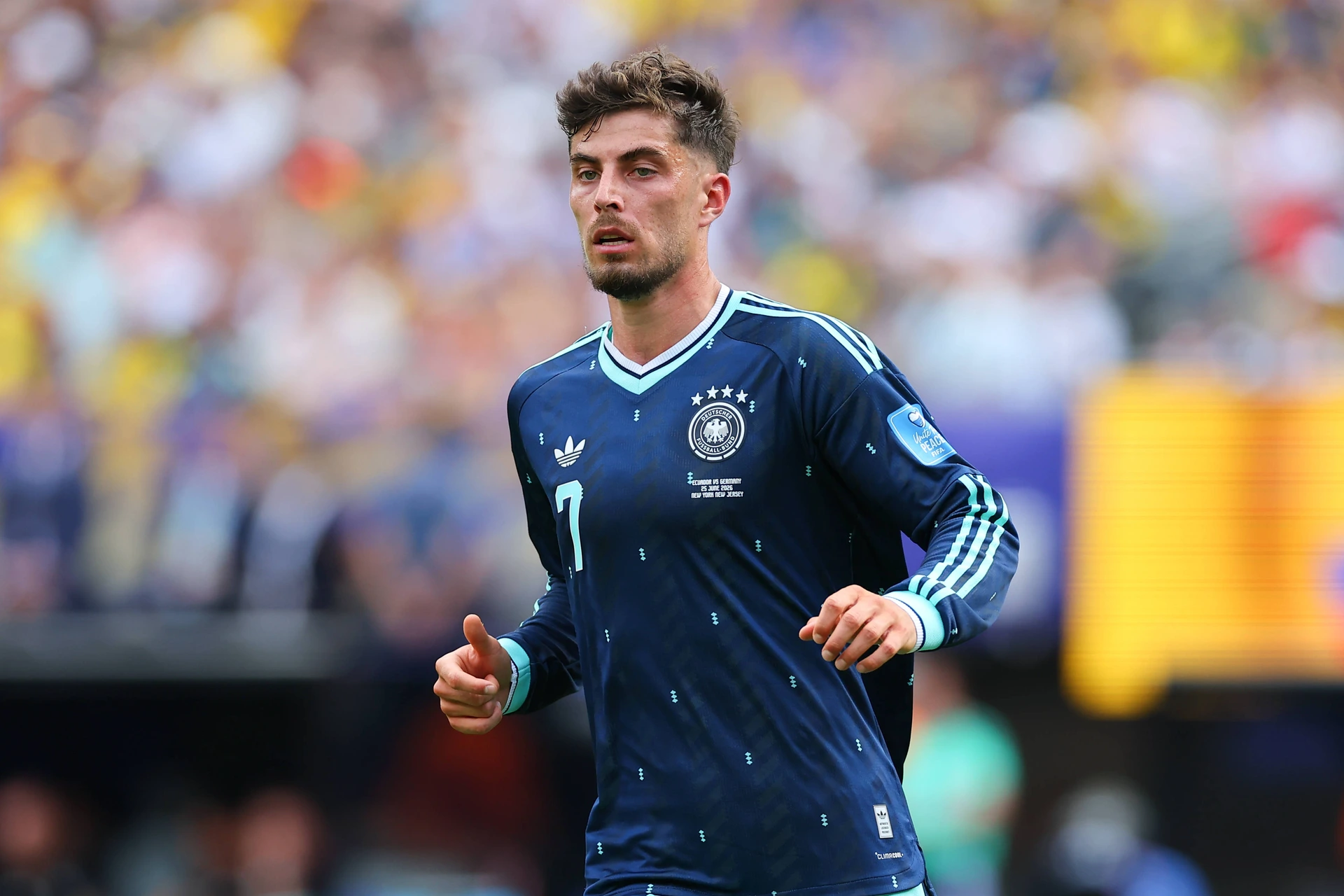 EAST RUTHERFORD, NJ - JUNE 25: Kai Havertz 7 of Germany during the FIFA World Cup, WM, Weltmeisterschaft, Fussball 2026 Group E Match between Germany and Ecuador on June 25, 2026 at New York New Je...
