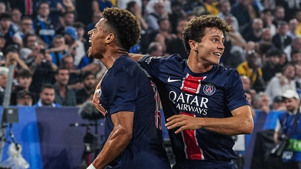 MUNICH, June 1, 2025 -- Desire Doue L of Paris Saint-Germain celebrates his goal during the UEFA Champions League final match between Paris Saint-Germain and Inter Milan in Munich, Germany, May 31, 2025.