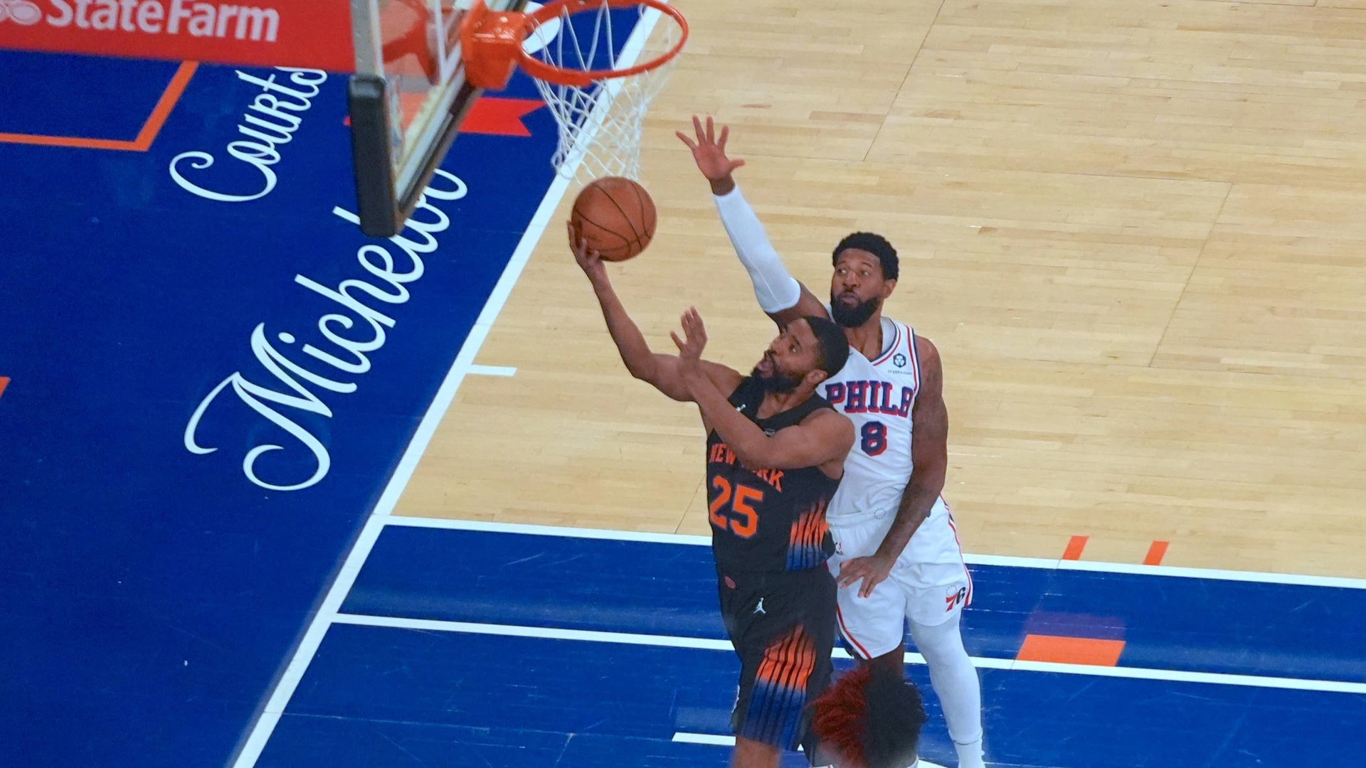 Mikal Bridges 25 of the New York Knicks in action during the Eastern Conference Semifinals Game 2 of the National Basketball Association NBA playoffs between New York Knicks and Philadelphia 76ers at Madison Square Garden in New York City, U.S., on May 6, 2026