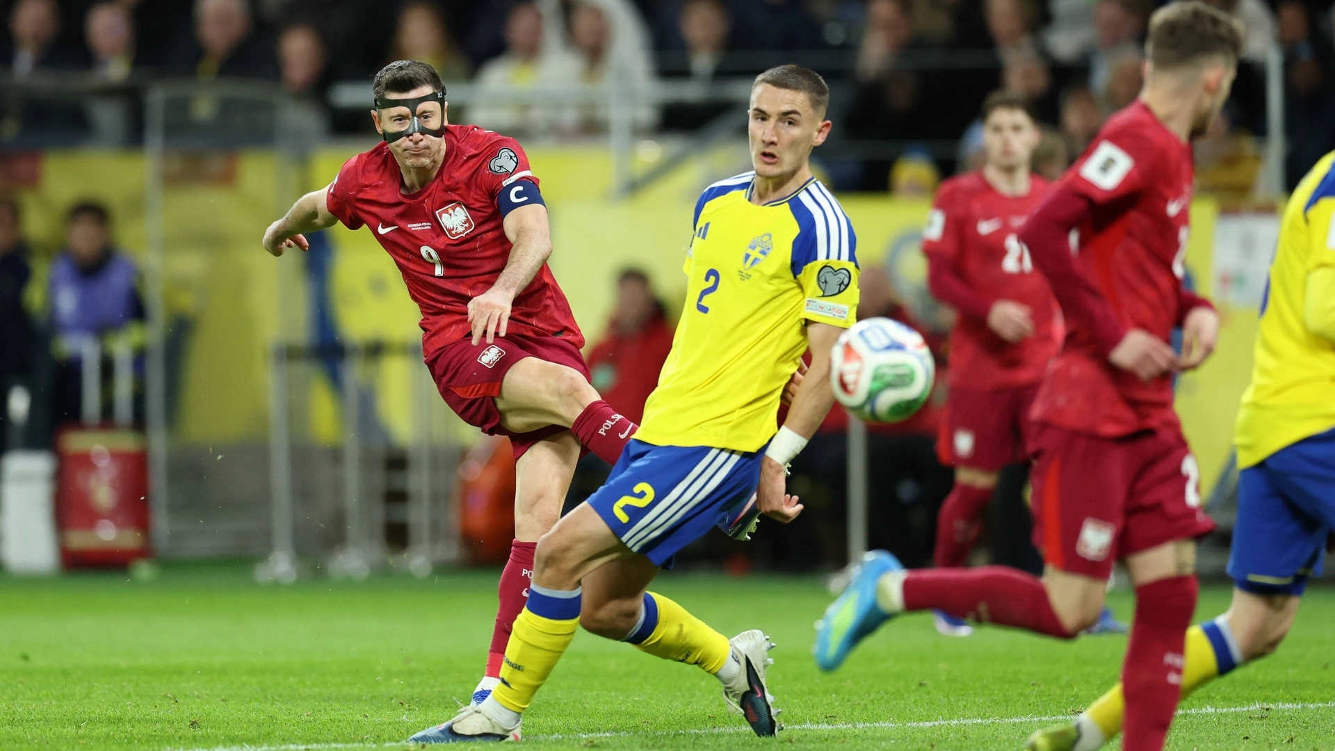 31.03.2026 QUALIFYING FINAL PLAY-OFF MATCH: SWEDEN - POLAND ROBERT LEWANDOWSKI GUSTAF LAGERBIELKE