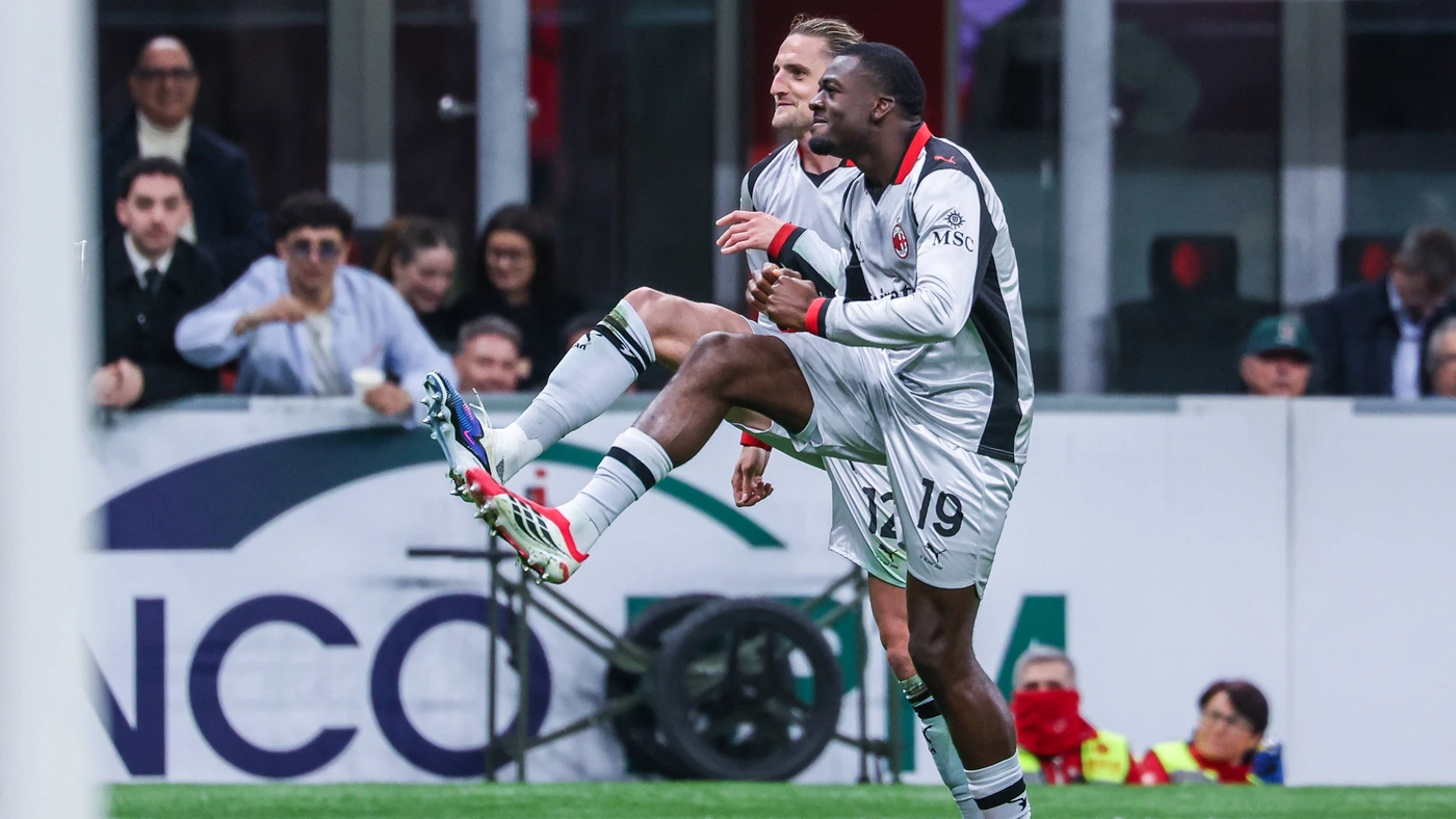 AC Milan vs Torino FC, Serie A football, Milano, Italy Youssouf Fofana of AC Milan celebrates with Adrien Rabiot of AC Milan during Serie A 2025/26 football match between AC Milan and Torino FC