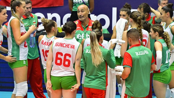 EuroVolley 2026, Pool B, Czechia vs Bulgaria in Brno, Czech Republic, August 27, 2026. Coach of Bulgaria Marcello Abbondanza centre.