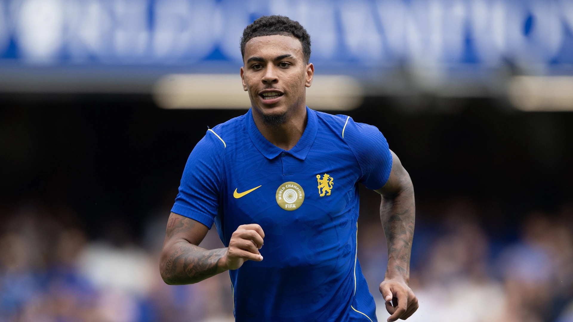 Morgan Rogers of Chelsea during the pre-season friendly match between Chelsea and Real Sociedad at Stamford Bridge on August 15, 2026 in London, United Kingdom. 