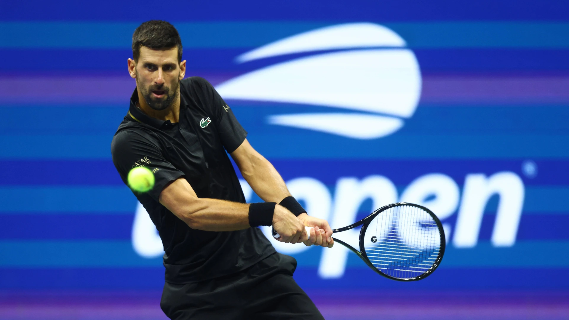 2025 US Open Tennis Championships, Day Eight, Billy Jean-King Tennis Centre, Flushing Meadows, New York, USA, 01/09/2025 Novak Djokovic SRB in action during his fourth round match against Jan-Lennard Struff GER