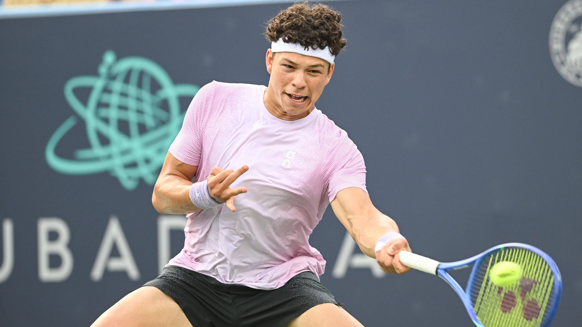 July 22, 2025, Washington, D.C, U.S: BEN SHELTON hits a forehand during his match against Mackenzie McDonald
