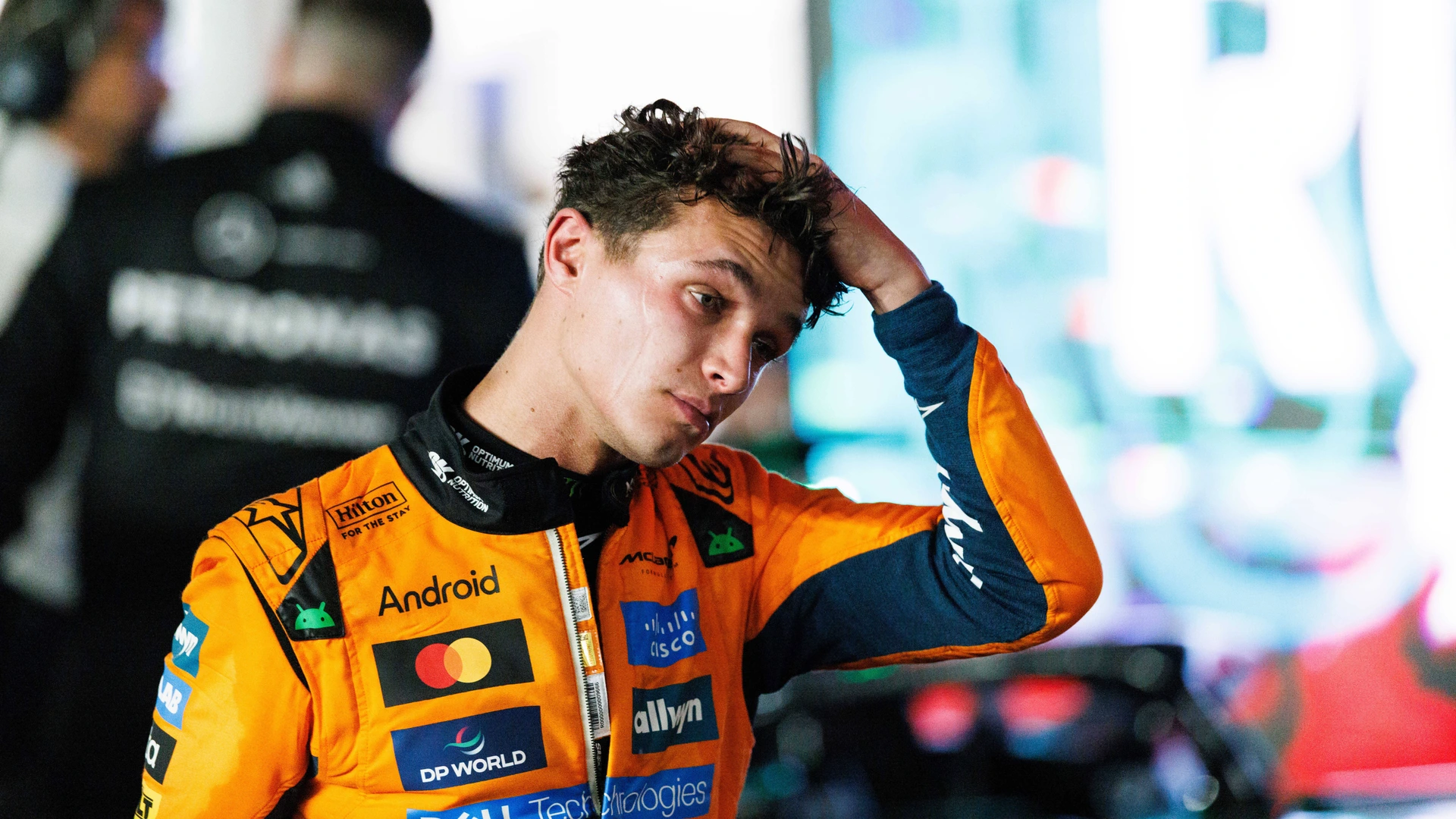 October 5, 2025, Singapore, Singapore: Lando Norris of Great Britain and the McLaren Formula 1 Team after placing third in the Grand Prix of Singapore