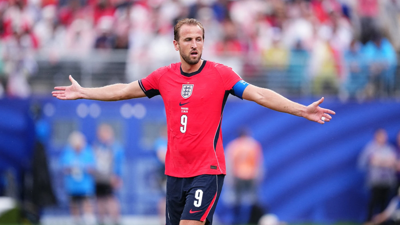 Harry Kane of England reacts during the 2026 FIFA World Cup First Stage Group L match between Panama and England on June 27, 2026.