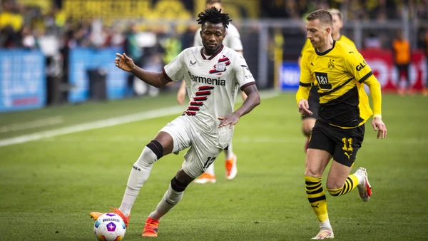 Dortmund, Germany 21th Apr 2024 Edmond Tapsoba Leverkusen Marco Reus BVB Borussia Dortmund Bayer Leverkusen 21 04 2024