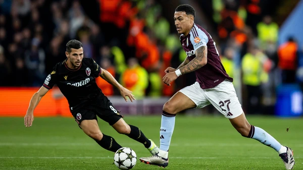 Aston Villa v Bologna Champions League 22/10/2024. Aston Villa midfielder Morgan Rogers 27 during the Champions League match between Aston Villa and Bologna at Villa Park, Birmingham, England on 22 October 2024.