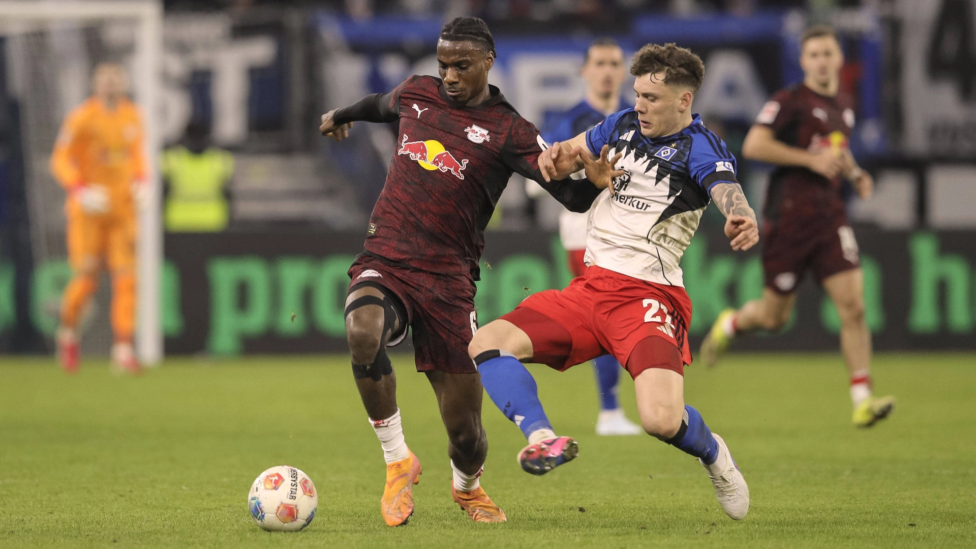 Ezechiel BANZUZI Leipzig vs Nicolai REMBERG HSV Fussball Bundesliga , 24 Matchday on Sun 01 03 2026 Hamburger SV RB Leipzig