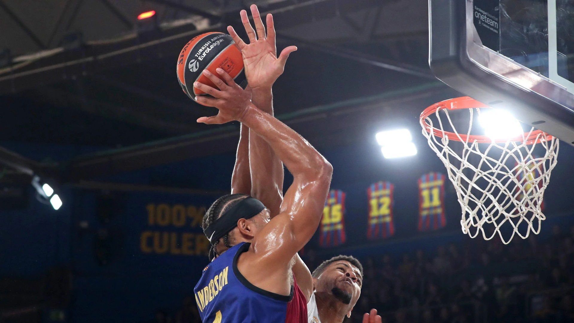 FC Barcelona, Barca v Real Madrid - Turkish Airlines EuroLeague Justin Anderson and Edy Tavares play during the match between FC Barcelona and Real Madrid, corresponding to week 12 of the Turkish Airlines Euroleague, on November 28, 2024.