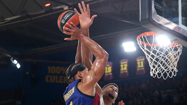 FC Barcelona, Barca v Real Madrid - Turkish Airlines EuroLeague Justin Anderson and Edy Tavares play during the match between FC Barcelona and Real Madrid, corresponding to week 12 of the Turkish Airlines Euroleague, on November 28, 2024.