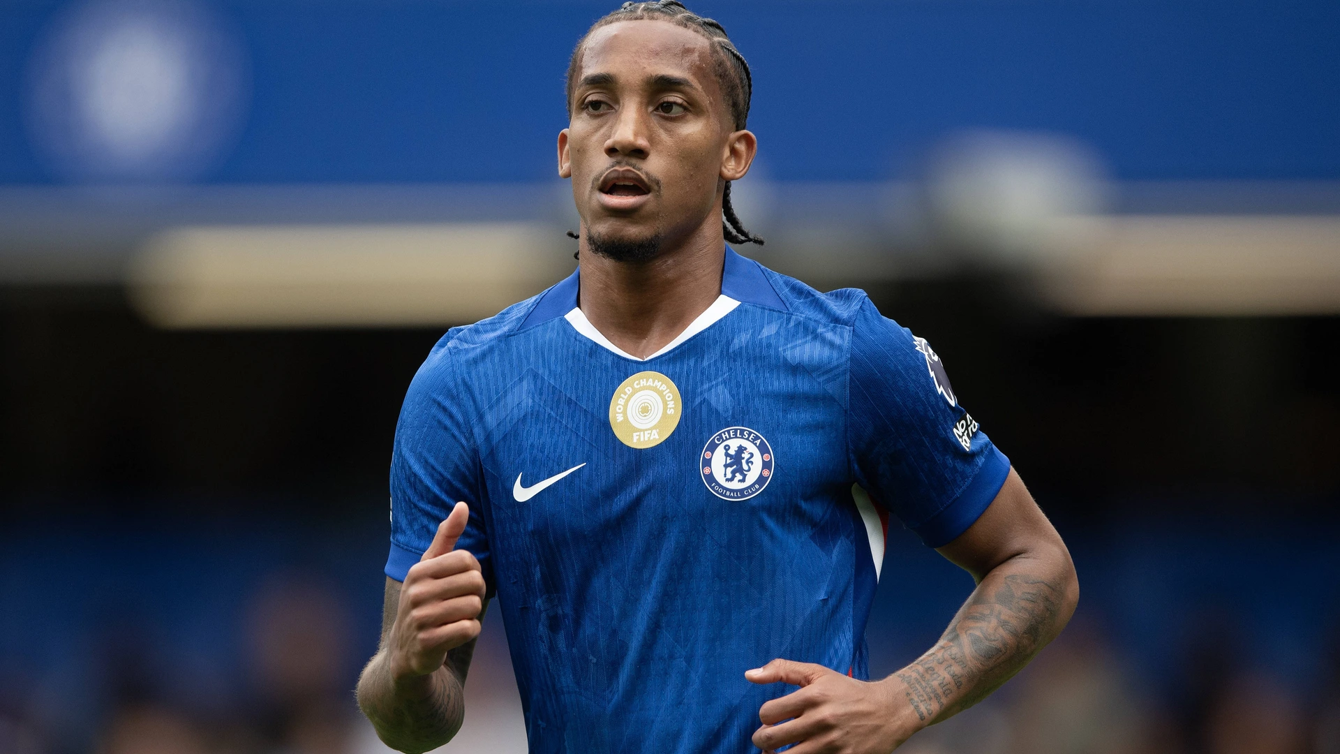 Joao Pedro of Chelsea during the Premier League match between Chelsea and Fulham at Stamford Bridge on August 30, 2025 in London, England.