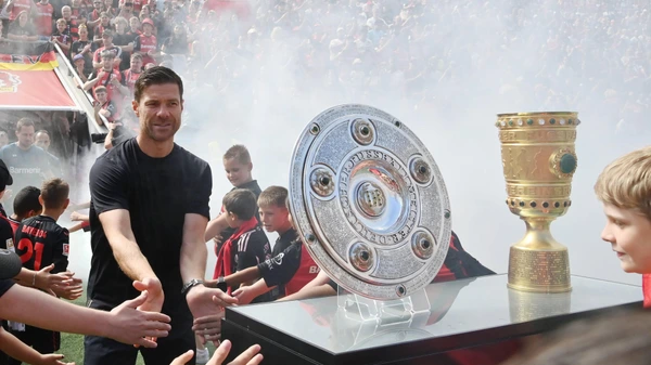 Coach Xabier Alonso Bayer 04 Leverkusen at the player and coach presentation before the 2024 2025 Season opening test match Bayer 04 Leverkusen Real Betis Sevilla Photo Weis TEAM2 Leverkusen BayArena Nordrhein Westfalen Germany