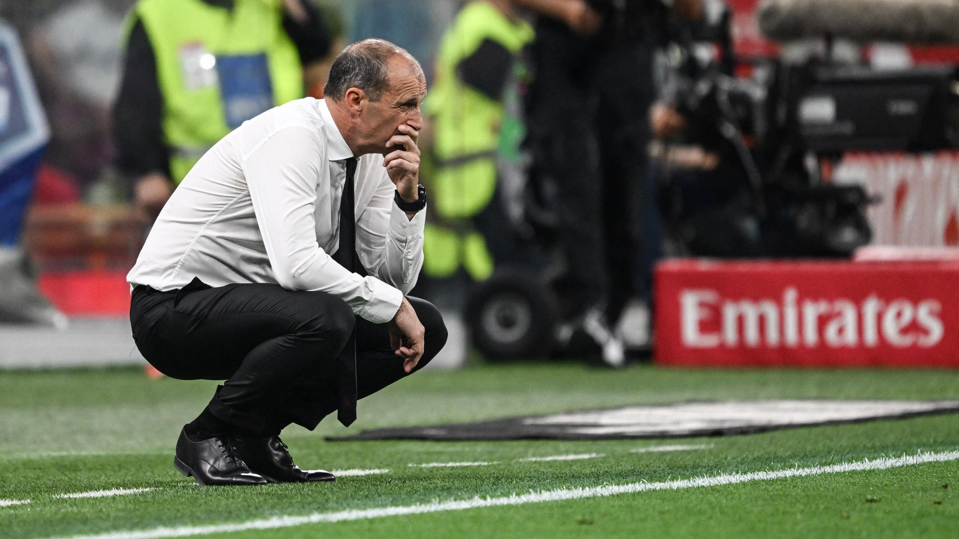 Head Coach Massimiliano Allegri of AC Milan disappointment during the Italian Serie A football match between AC Milan and Cagliari Calcio on 24 of May 2026 at Giuseppe Meazza San Siro Siro stadium in Milan, Italy.